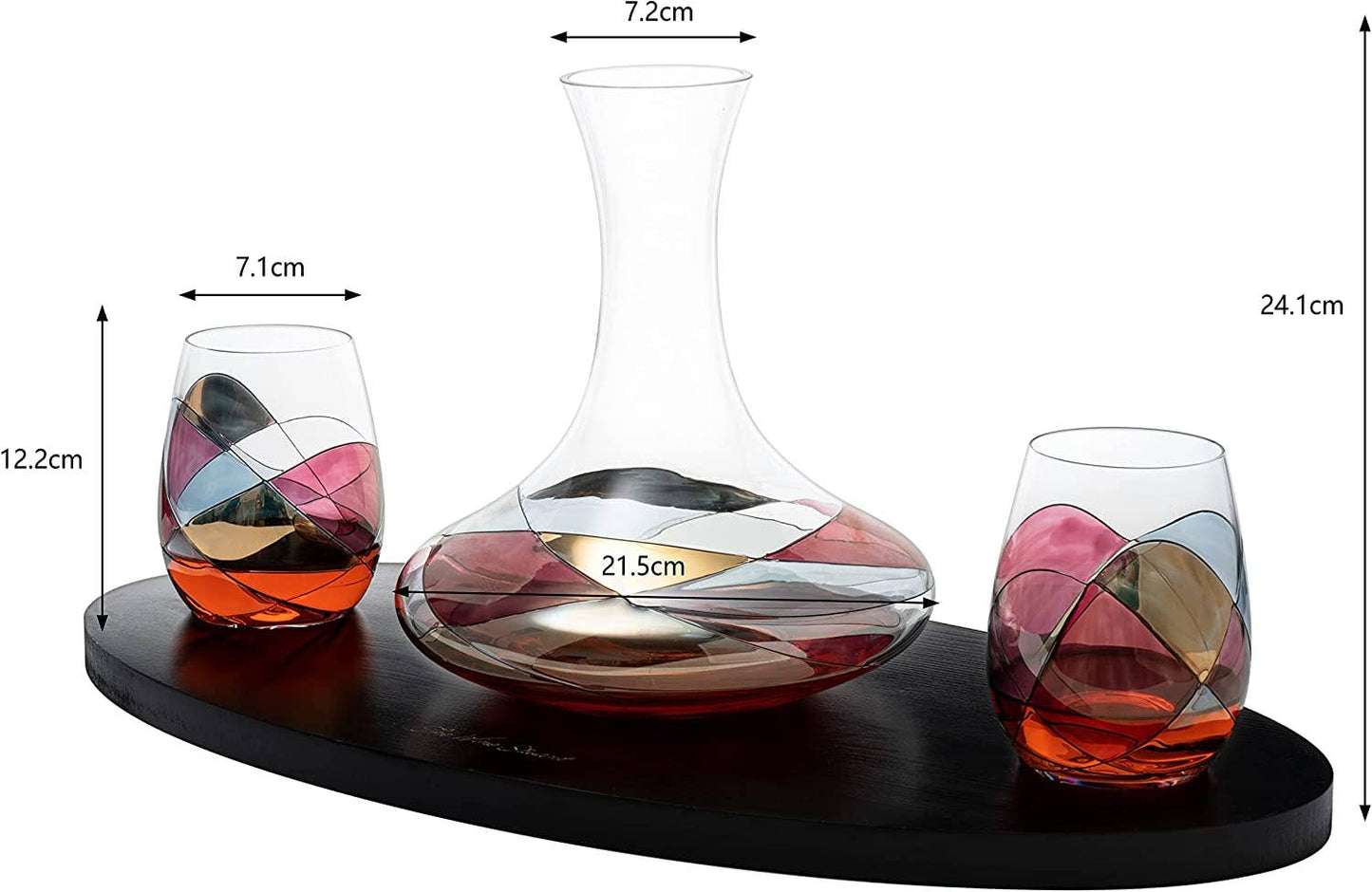 Artisanal Hand Painted Stemless Renaissance Stain-glassware The Wine Savant / Khen Glassware