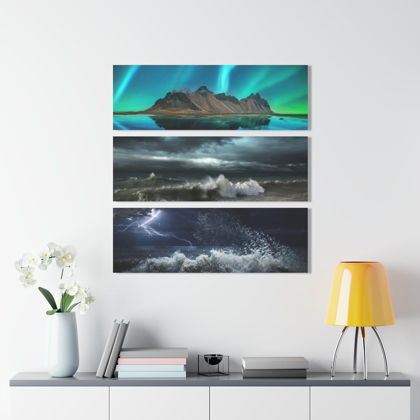 Evening Ocean Acrylic Prints (Triptych)