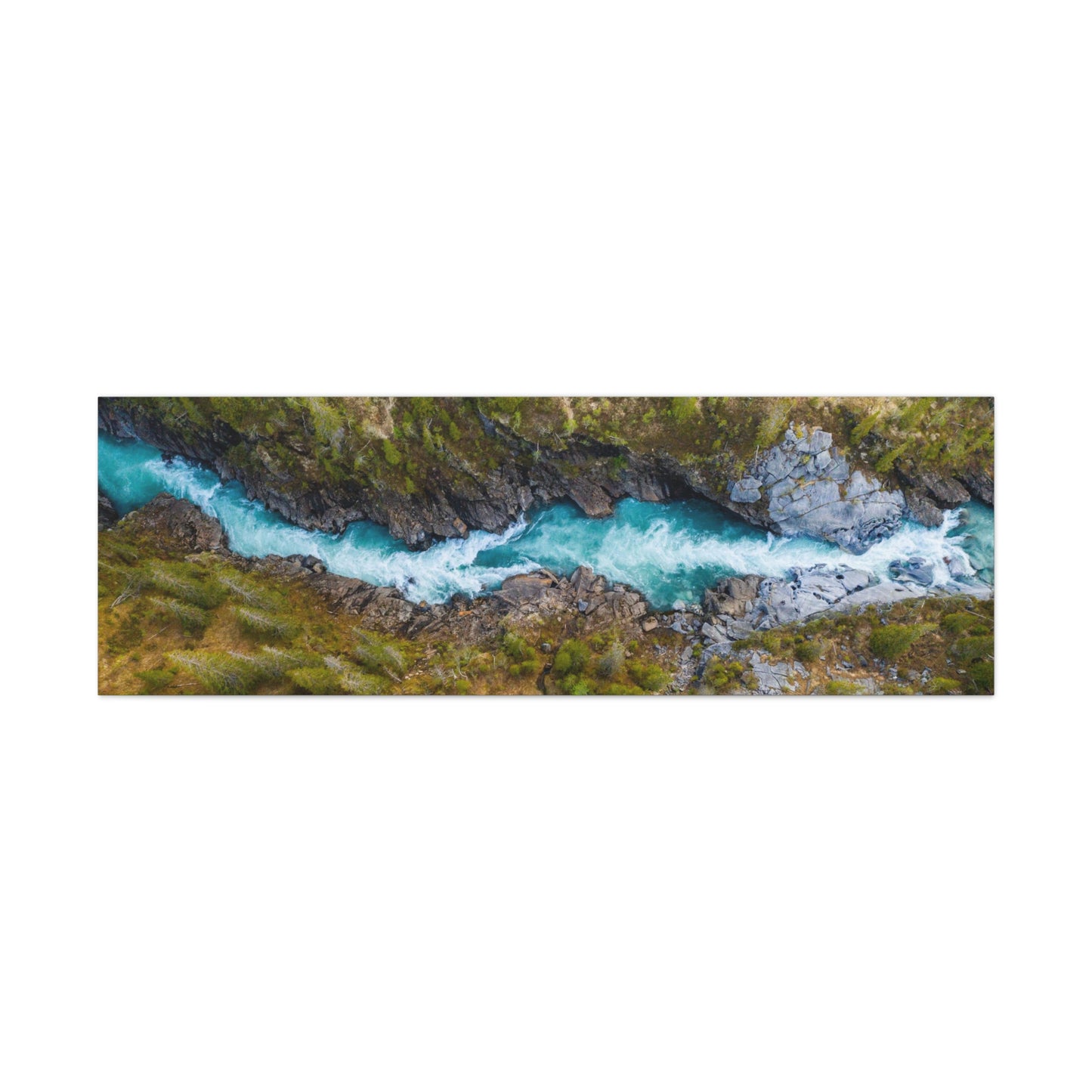 Aerial View Mountain River Canvas Gallery Wraps