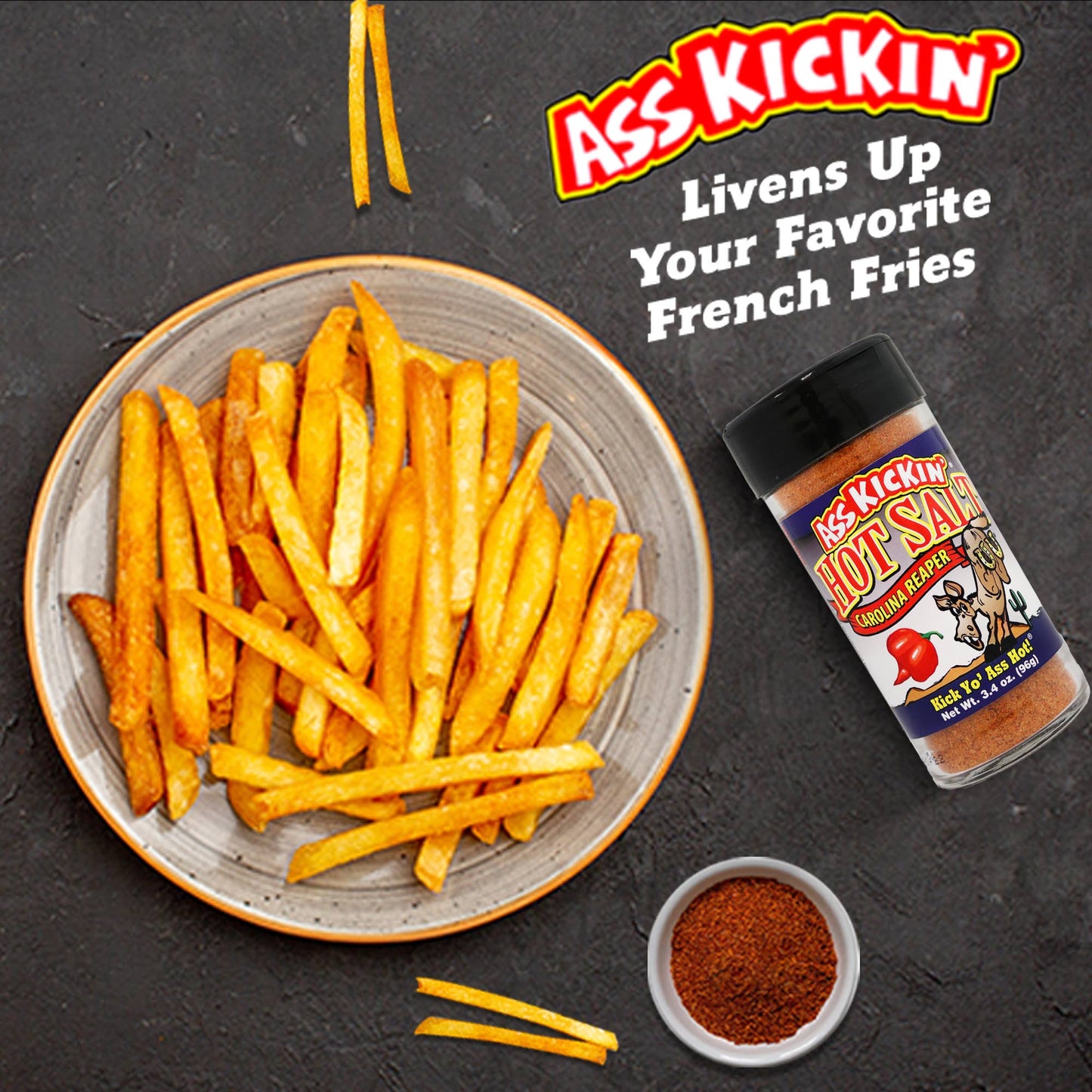 Ass Kickin’ Carolina Reaper Pepper Hot Salt – 3.4 oz. Southwest Specialty Food