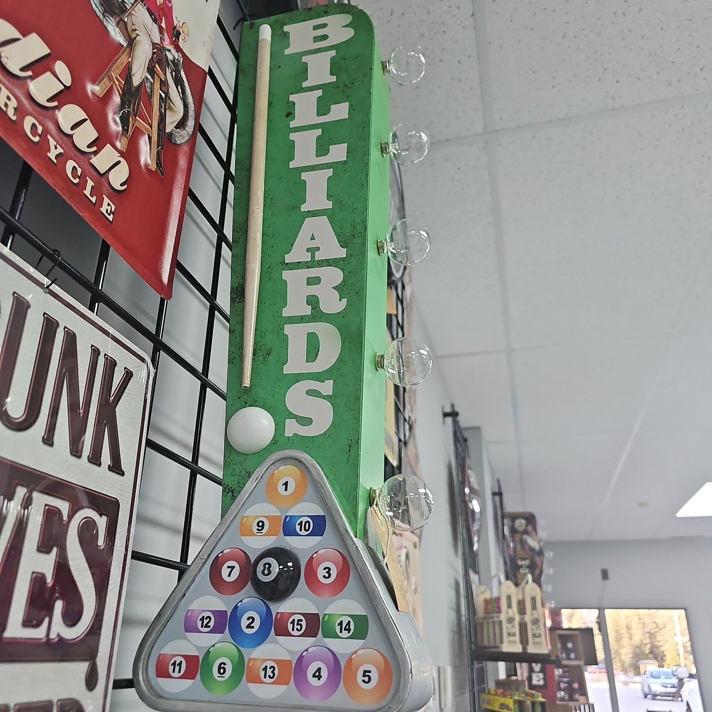 Billiards Marquee LED Sign Badass Garage