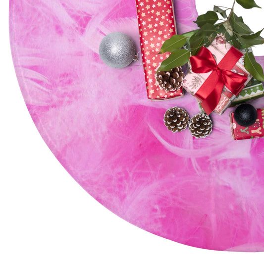 Pink Feather Christmas Tree Skirts