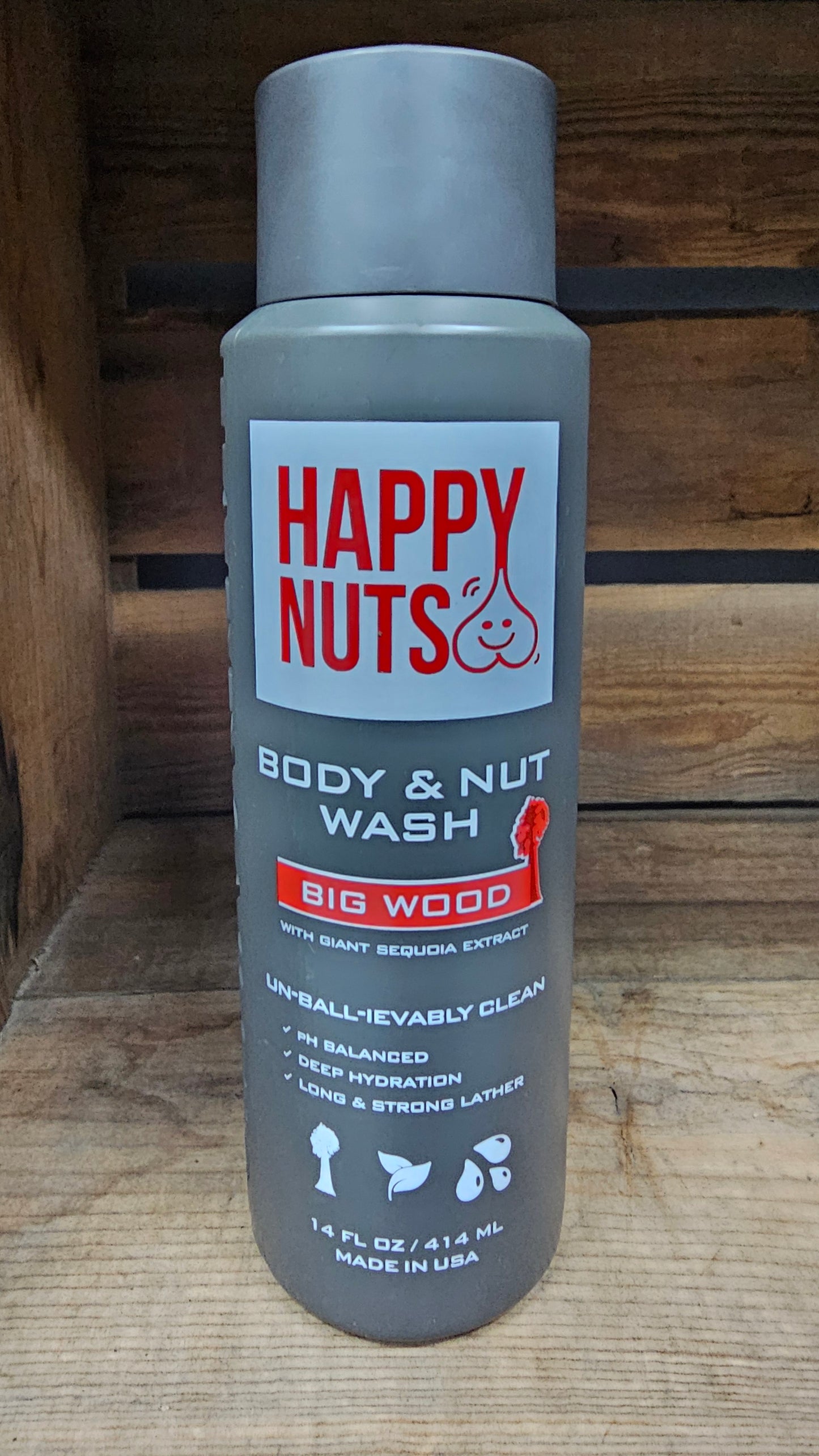 Happy nuts Big wood nut and body wash