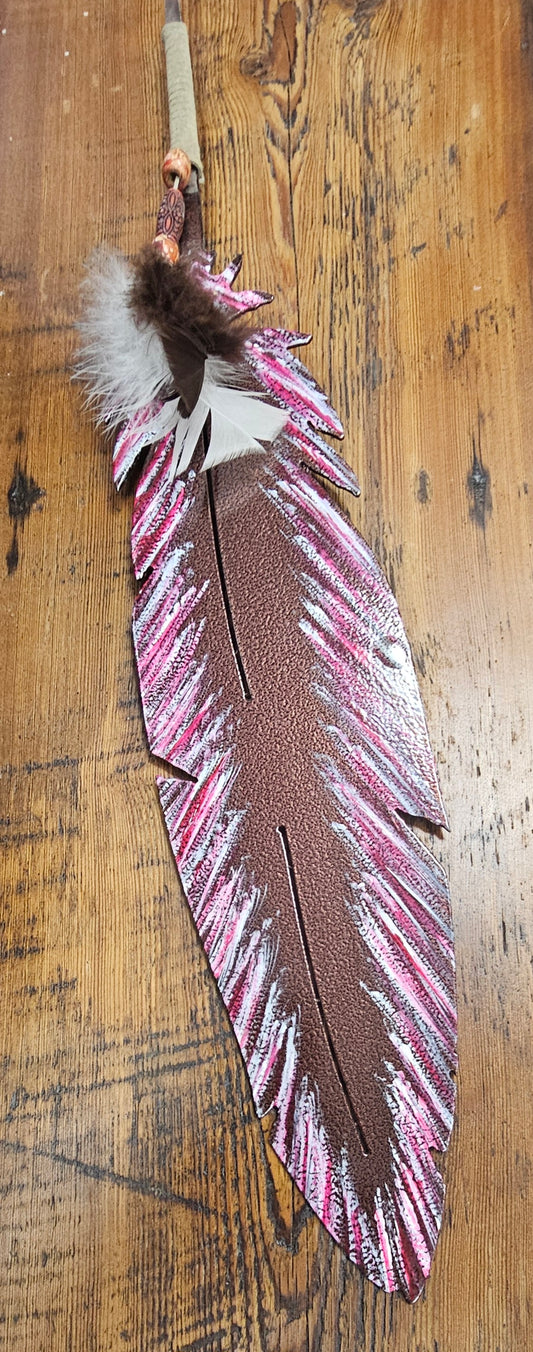 Feather Single Metal Art Handpainted by Rocky Top Designs