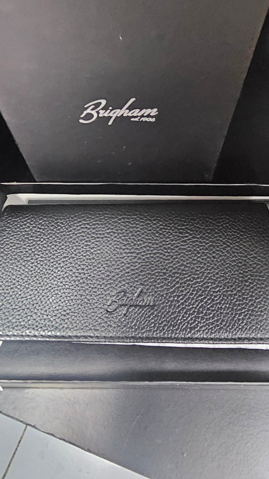 Brigham Pipe Tobacco Pouch Black Leather