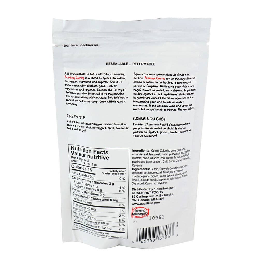 Bombay Curry 140g Davids David's Condiments