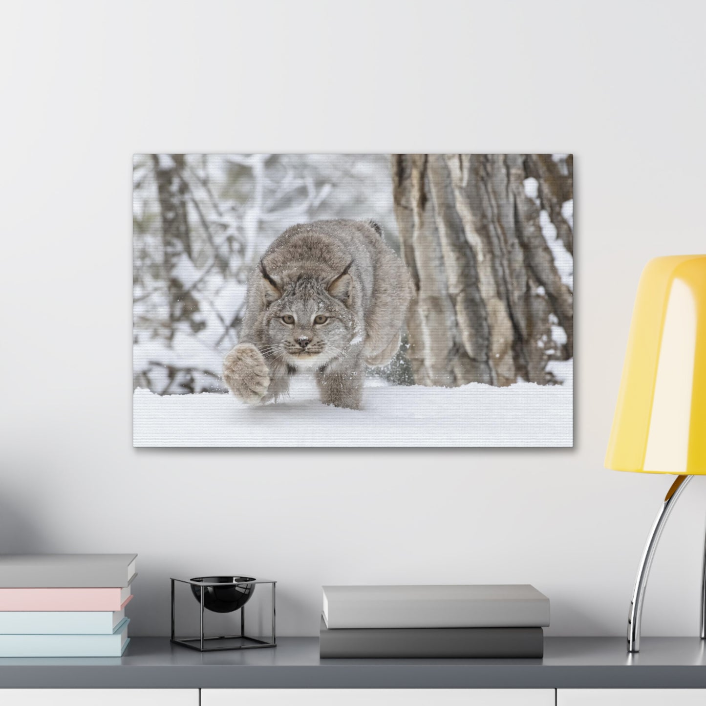 Bobcat in The Winter Canvas Gallery Wraps