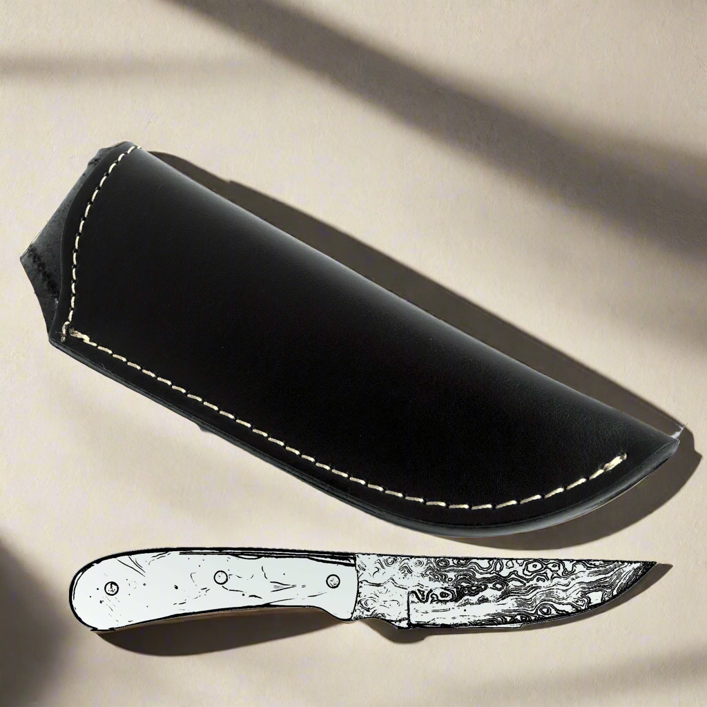 Leather Sheath for Skinner Knife Ginza Steel