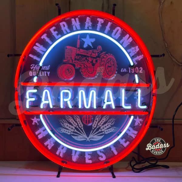 IH Farmall Tractor 1902 Neon Sign Badass Garage