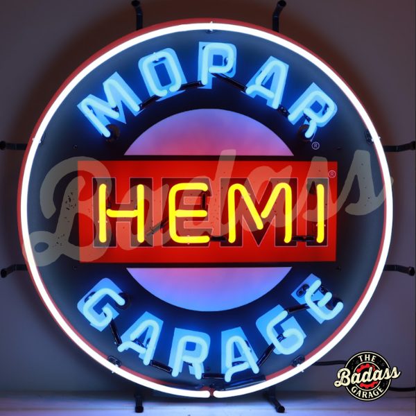 Mopar Hemi Garage Neon Sign Badass Garage