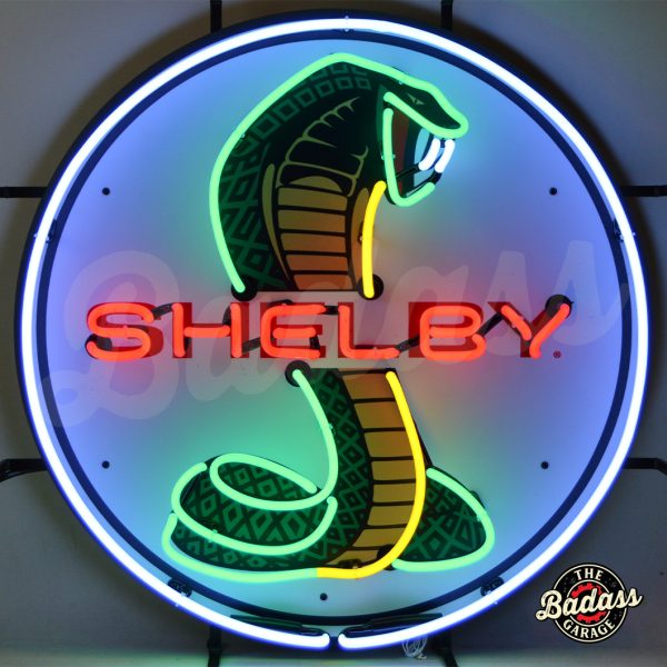 Shelby Cobra Circle Neon Sign With Backing Badass Garage