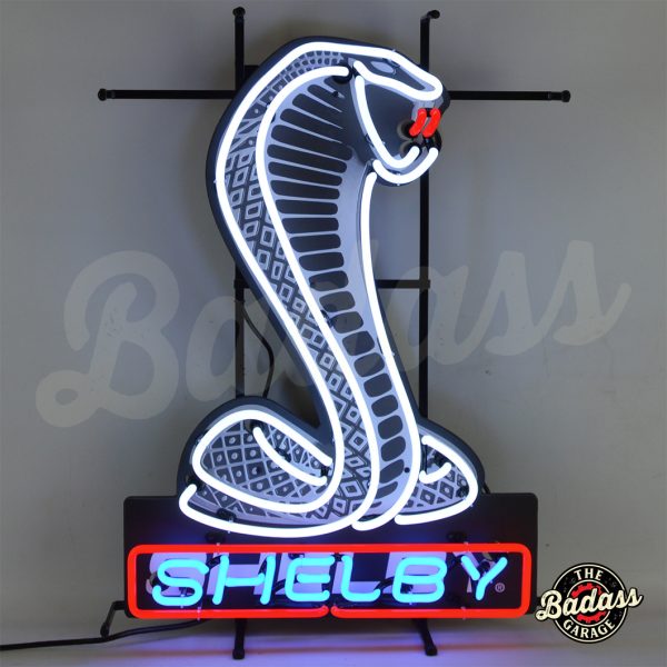 Shelby Cobra Shaped Emblem Neon Sign With Backing Badass Garage