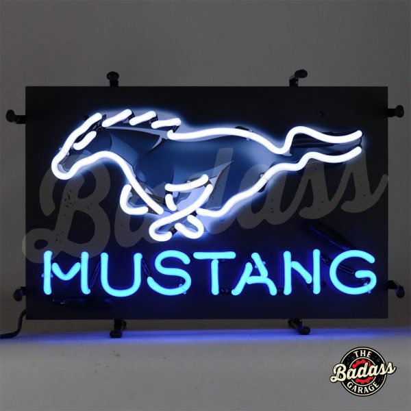 Ford Mustang Junior Neon Sign With Backing Badass Garage