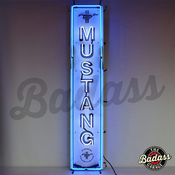 Mustang 54″ Vertical Neon Sign with Backing