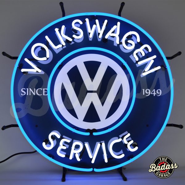 Volkswagen Service Neon Sign With Backing Badass Garage