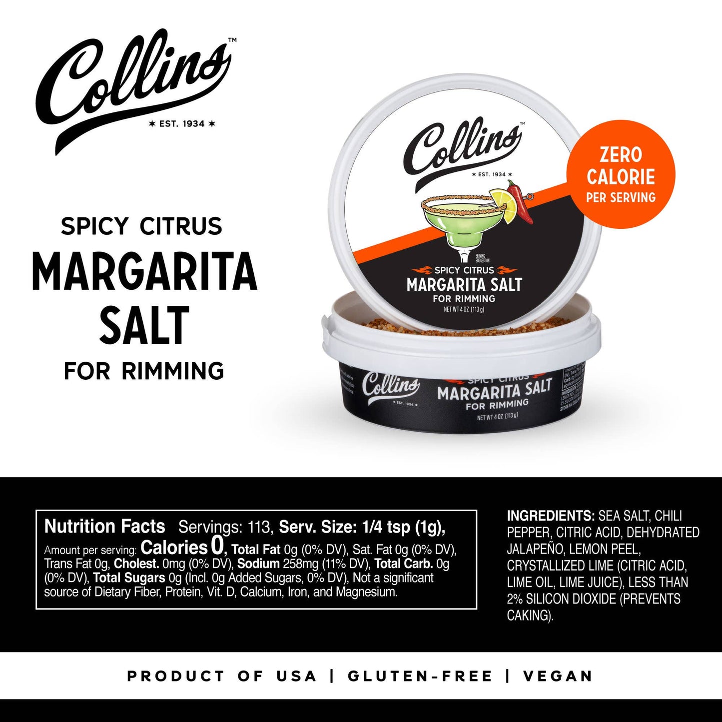 Spicy Citrus Glass Rimming Margarita Sea Salt 4 oz