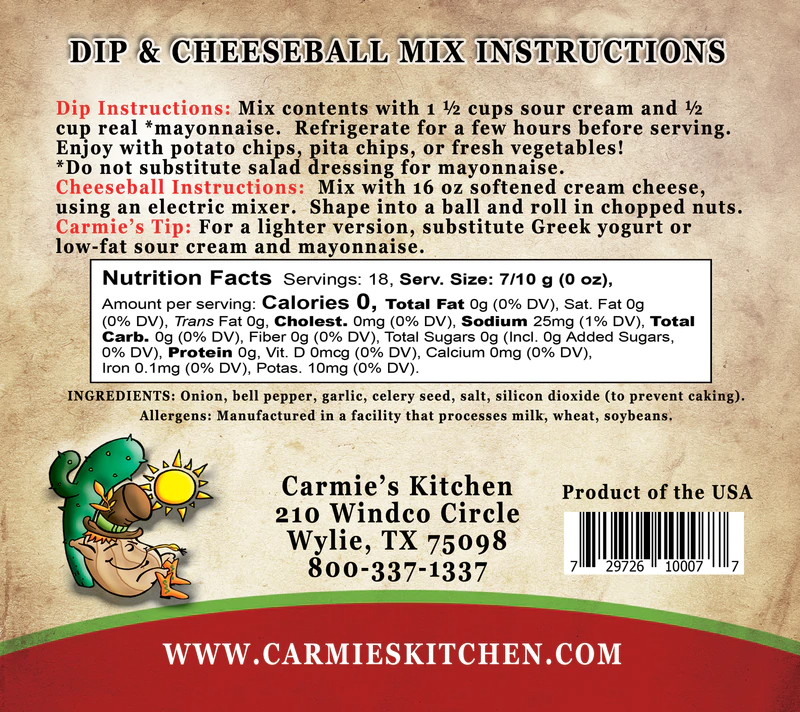 Caramelized Onion Dip Mix Carmie's Kitchen