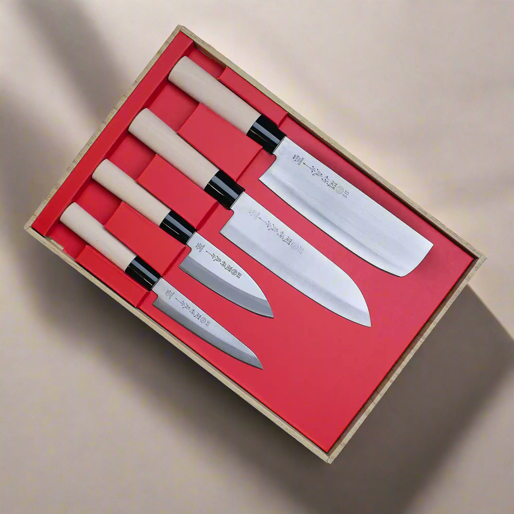 Four Piece Knife Set - Made in Japan Ginza Steel