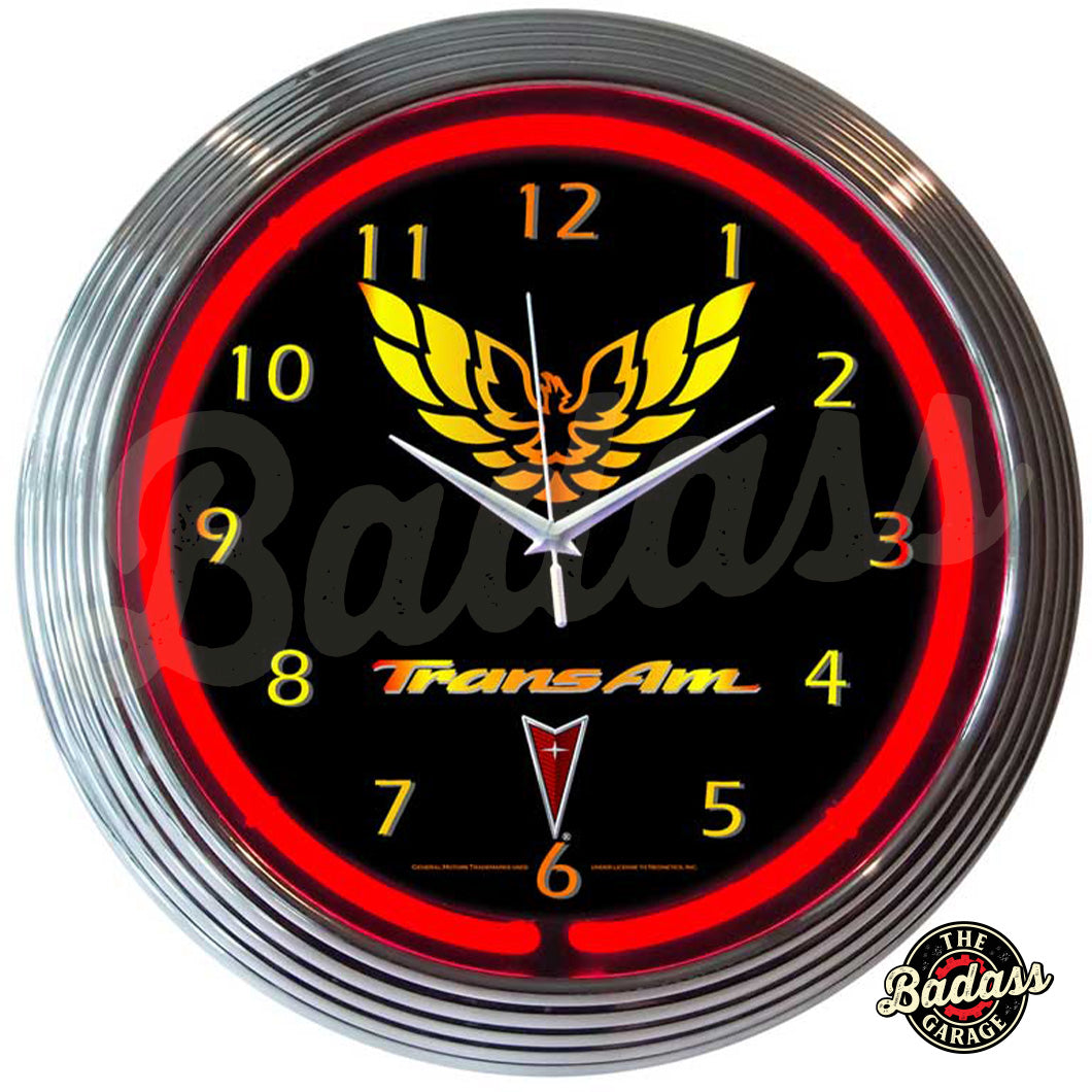 Trans Am Neon Clock Badass Garage