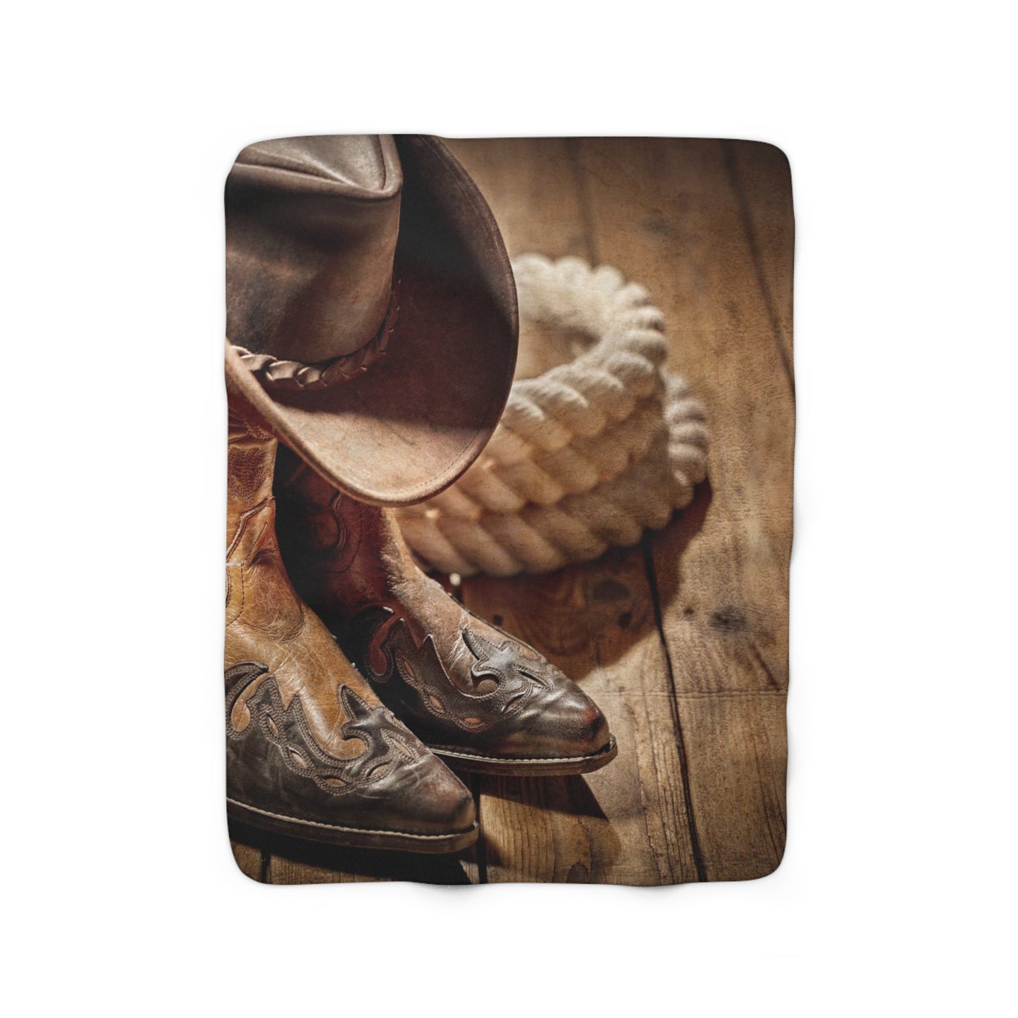 Cowboy Boot Sherpa Fleece Blanket