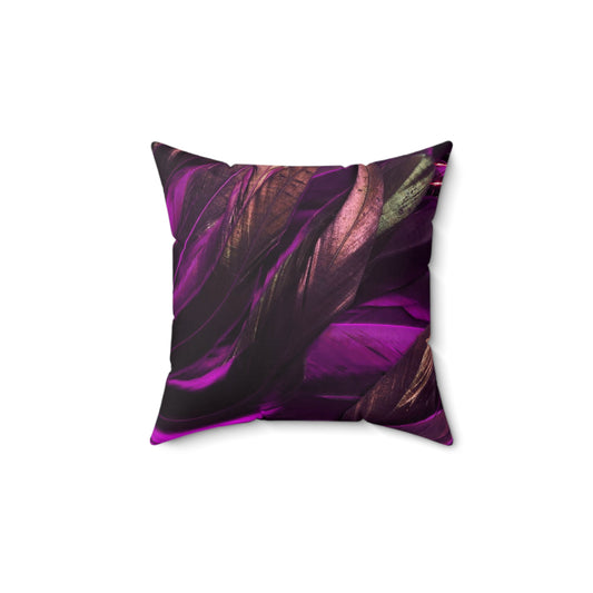 Purple feather Spun Polyester Square Pillow
