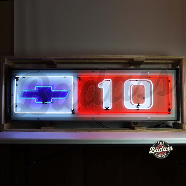 Chevrolet C10 Truck Neon Sign In Steel Can Badass Garage