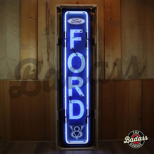 Ford Vertical Neon Sign In Steel Can