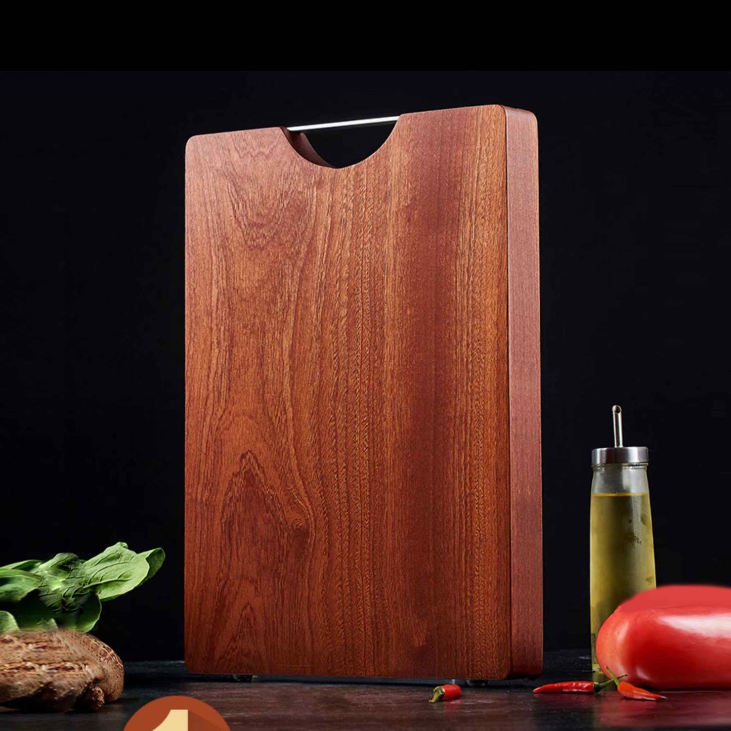 Ginza Pro Junior Cutting Board - Ebony Wood - 45x30x3cm Ginza Steel