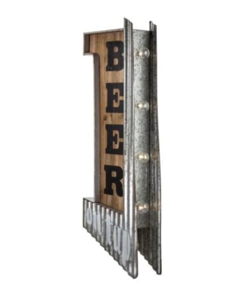 Beer Off The Wall LED Sign Badass Garage