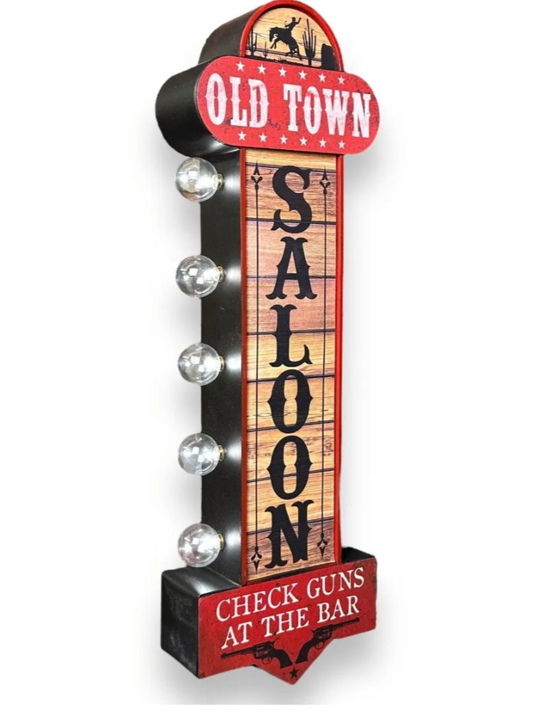 Old Town Saloon Marquee LED Sign Badass Garage
