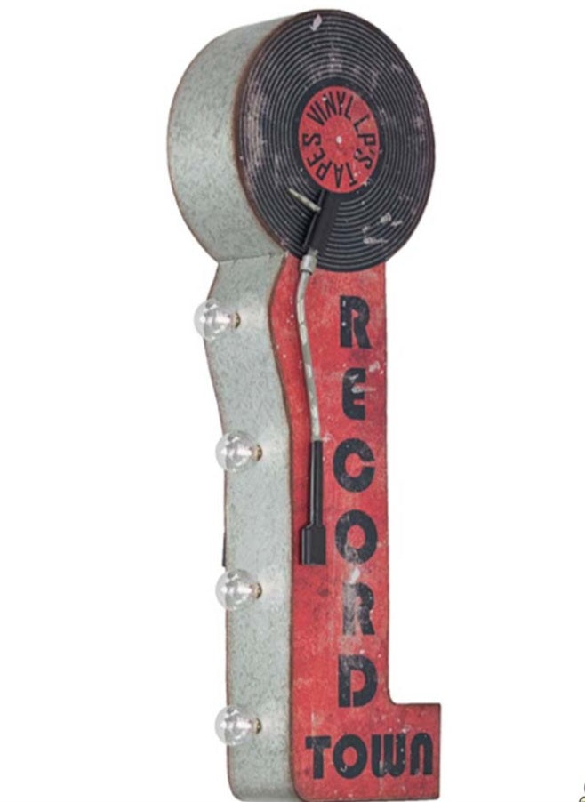Record Town Marquee LED Sign Badass Garage