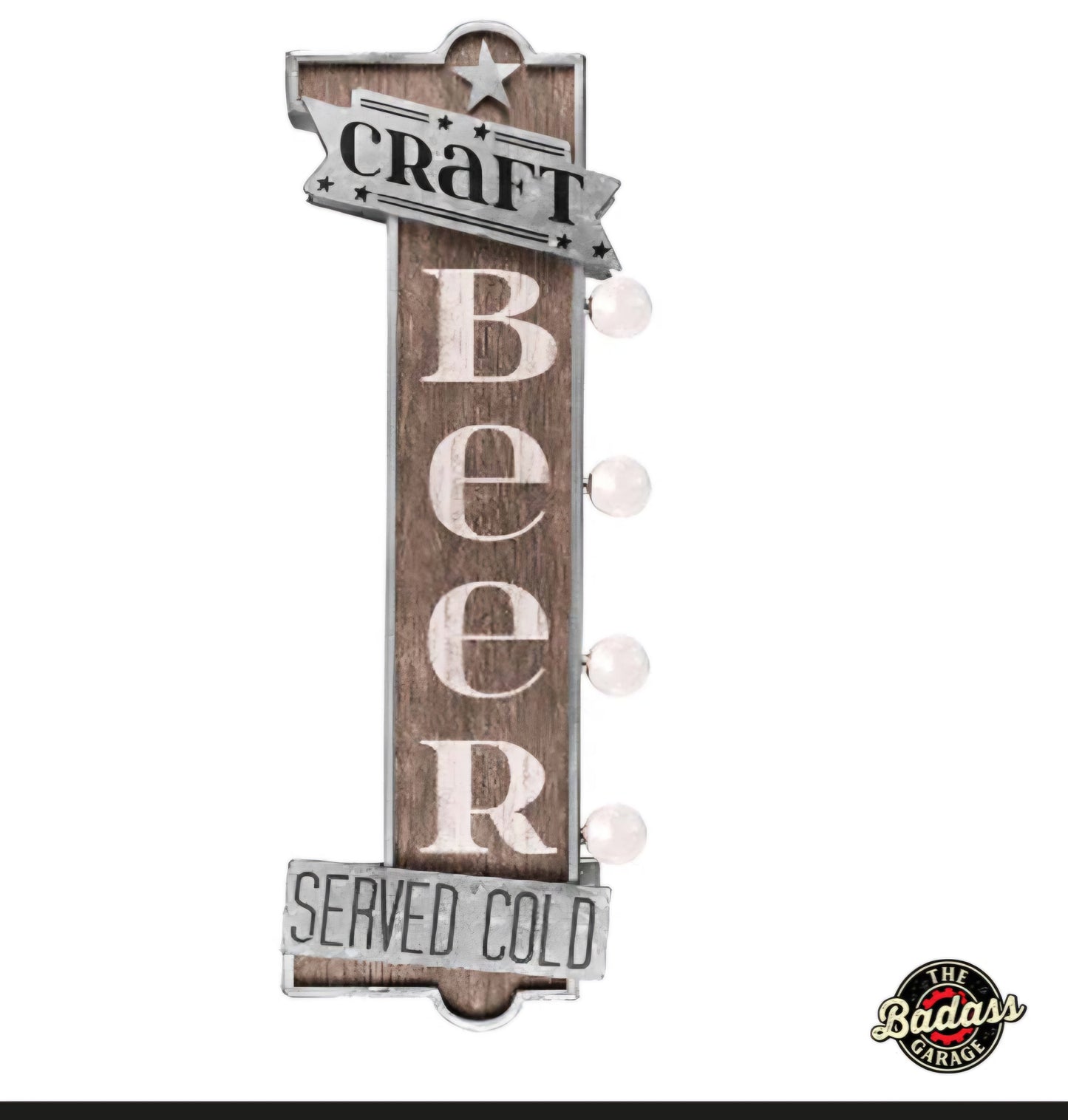 Craft Beer Marquee LED Sign Badass Garage
