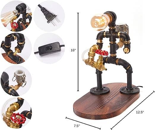 Steampunk Handcrafted Liquor Dispenser - Pipe Robot Lamp The Wine Savant / Khen Glassware