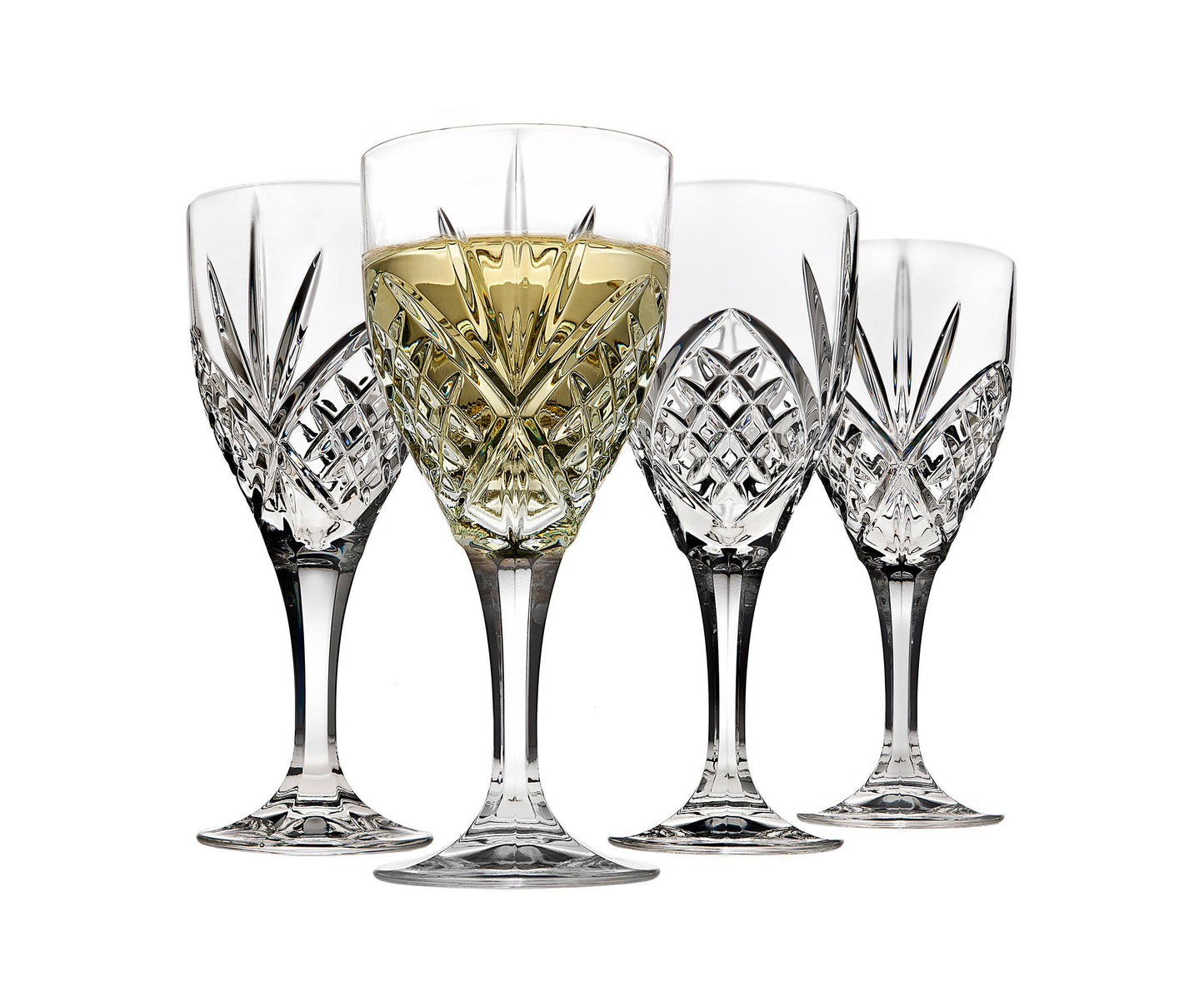 Set of Four Dublin White Wine Glasses Godinger