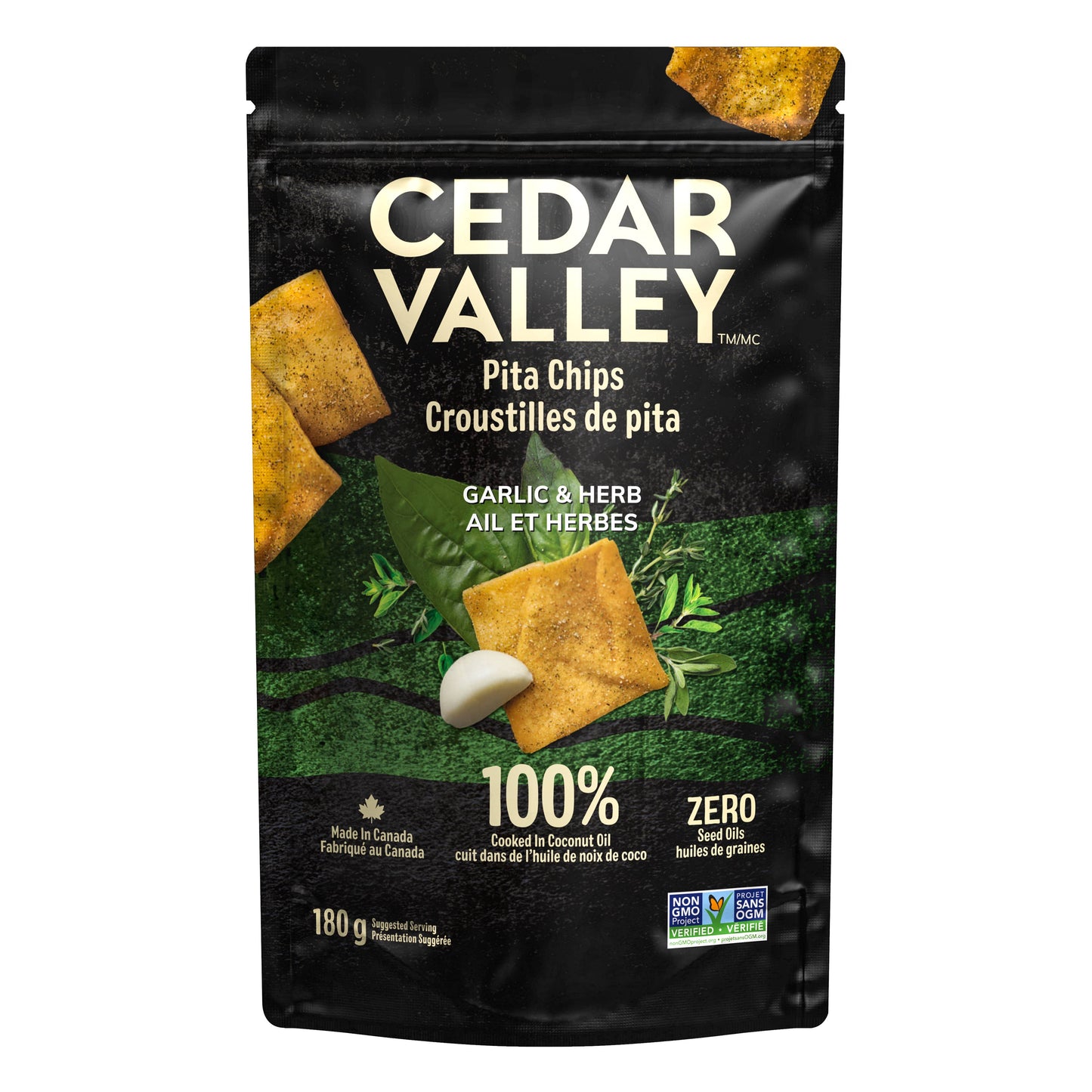 Cedar Valley Garlic and Herb Pita Chips Cedar Valley