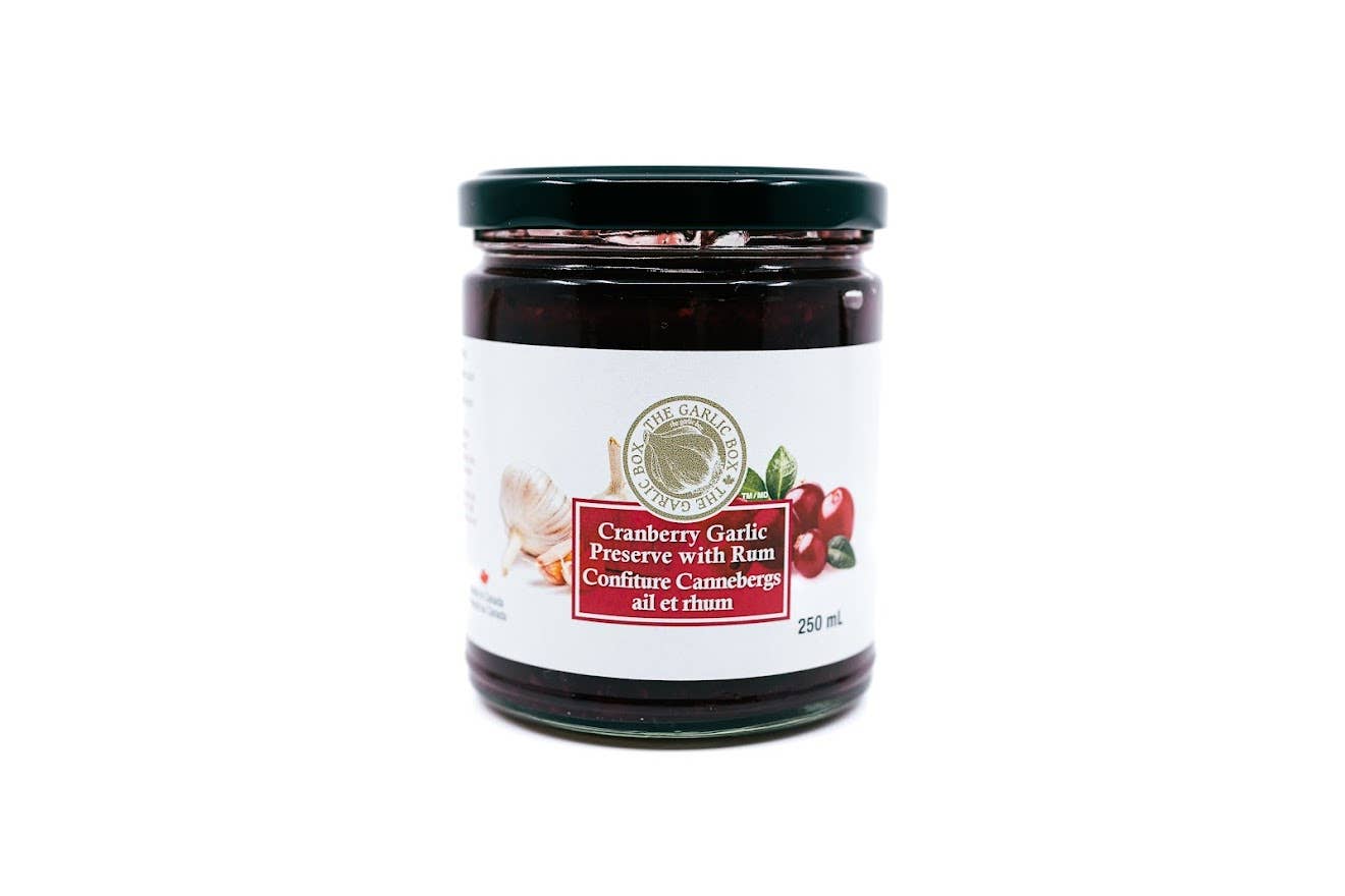 Cranberry Garlic Preserve with Rum jam The Garlic Box