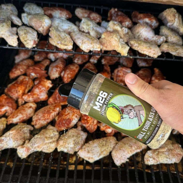 M26 Lemon Pepper Seasoning – Bold Citrus & Pepper Blend Grill Your Ass Off - Spices, Rubs, Seasonings, Sauces, Jerky