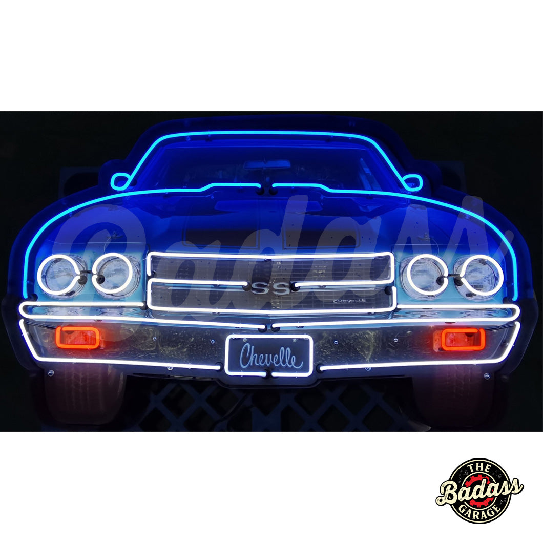 Chevelle Grill Neon Sign In Steel Can Badass Garage