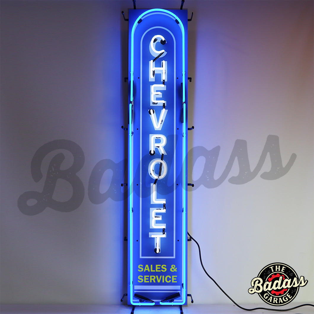 Chevrolet 54″ Vertical Neon Sign With Backing Whisky and Woodsmoke