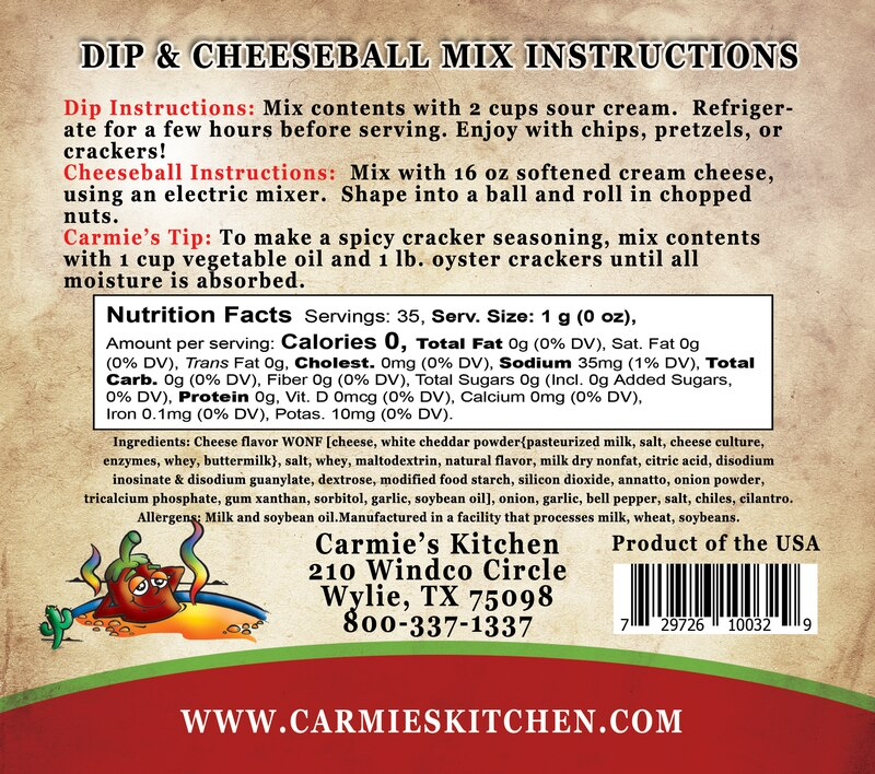 Chipotle Cheddar Dip Mix Carmie's Kitchen