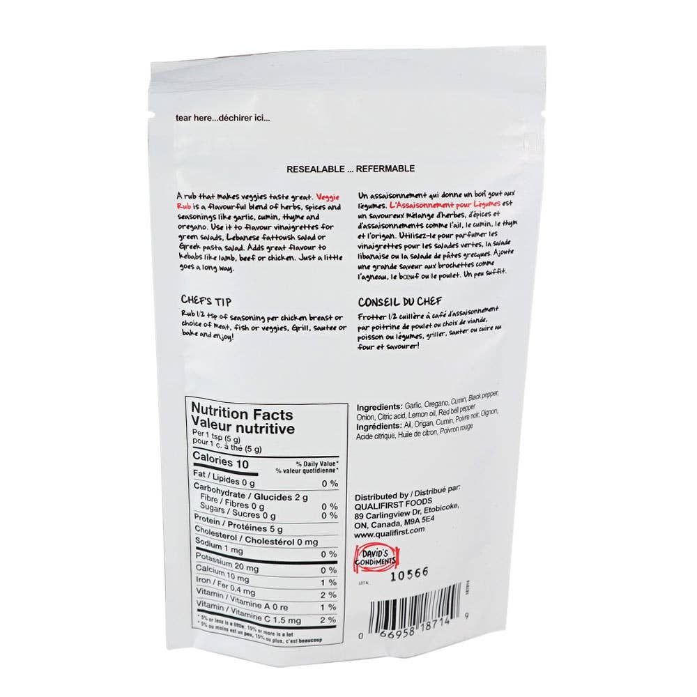 Veggie Rub 135g Davids 🇨🇦