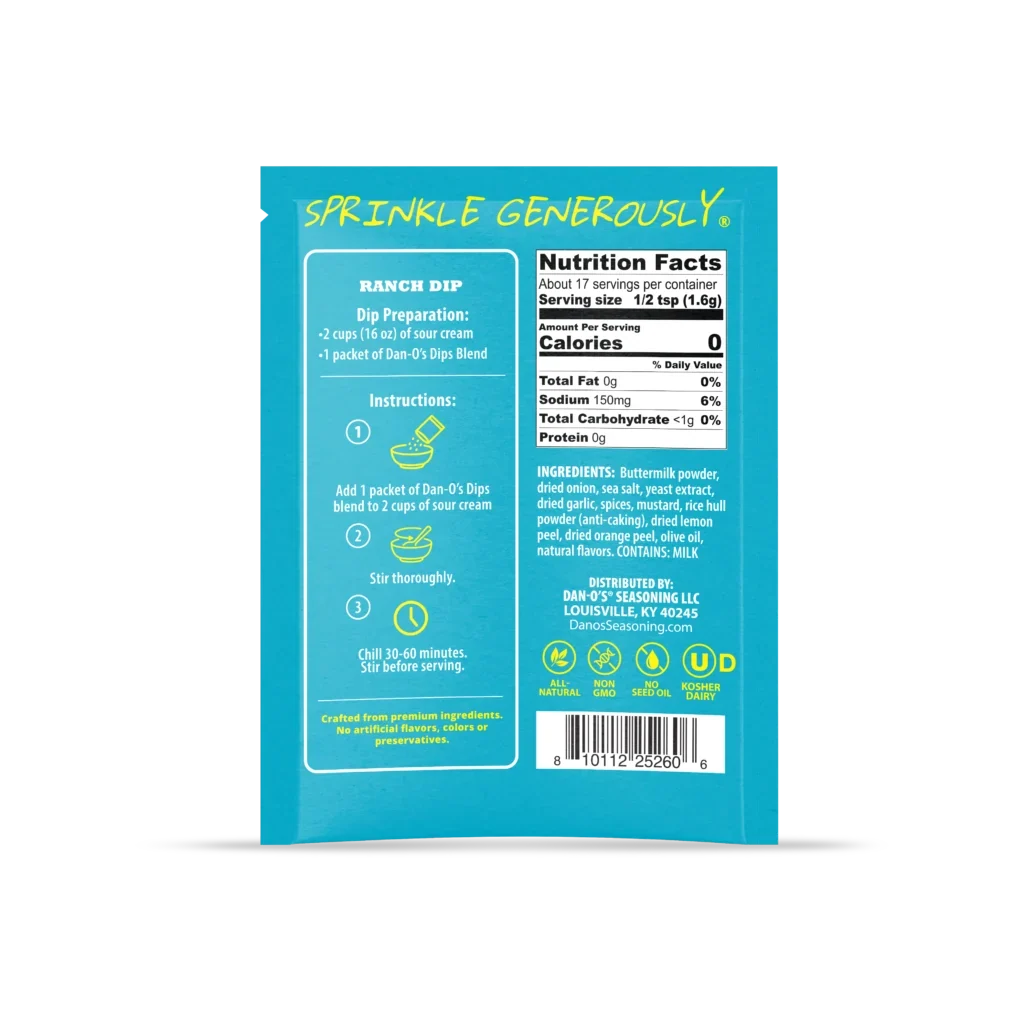 Dan‑O’s Ranch Dip Mix Packet