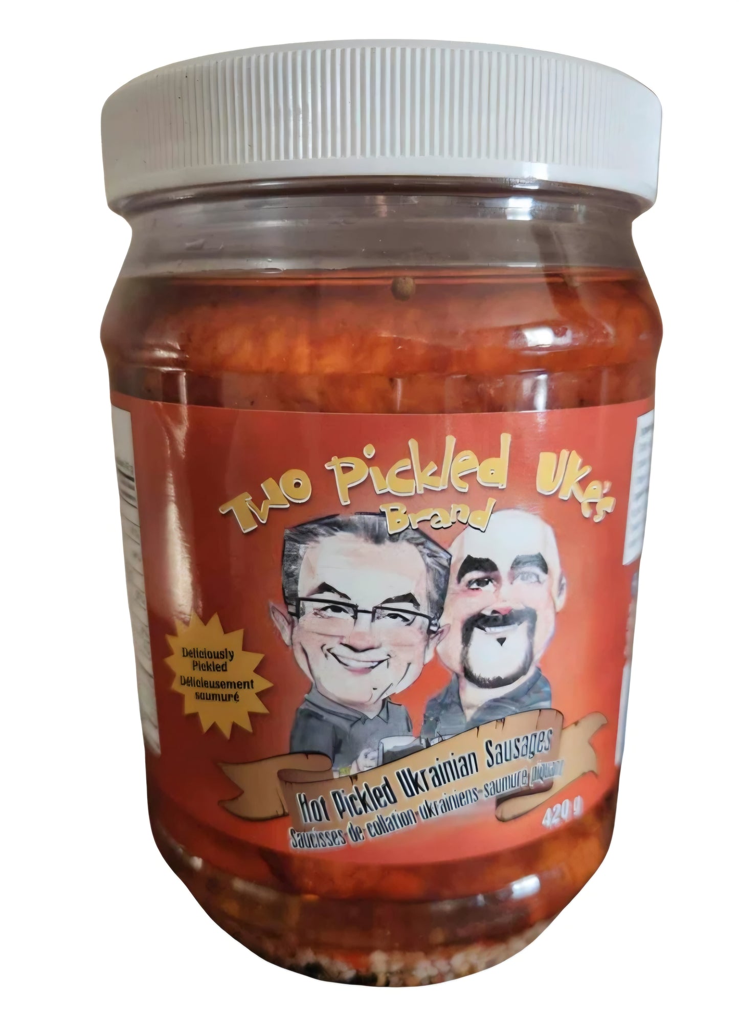 Two pickled Yukes ukrainian hot pickled sausage 420g