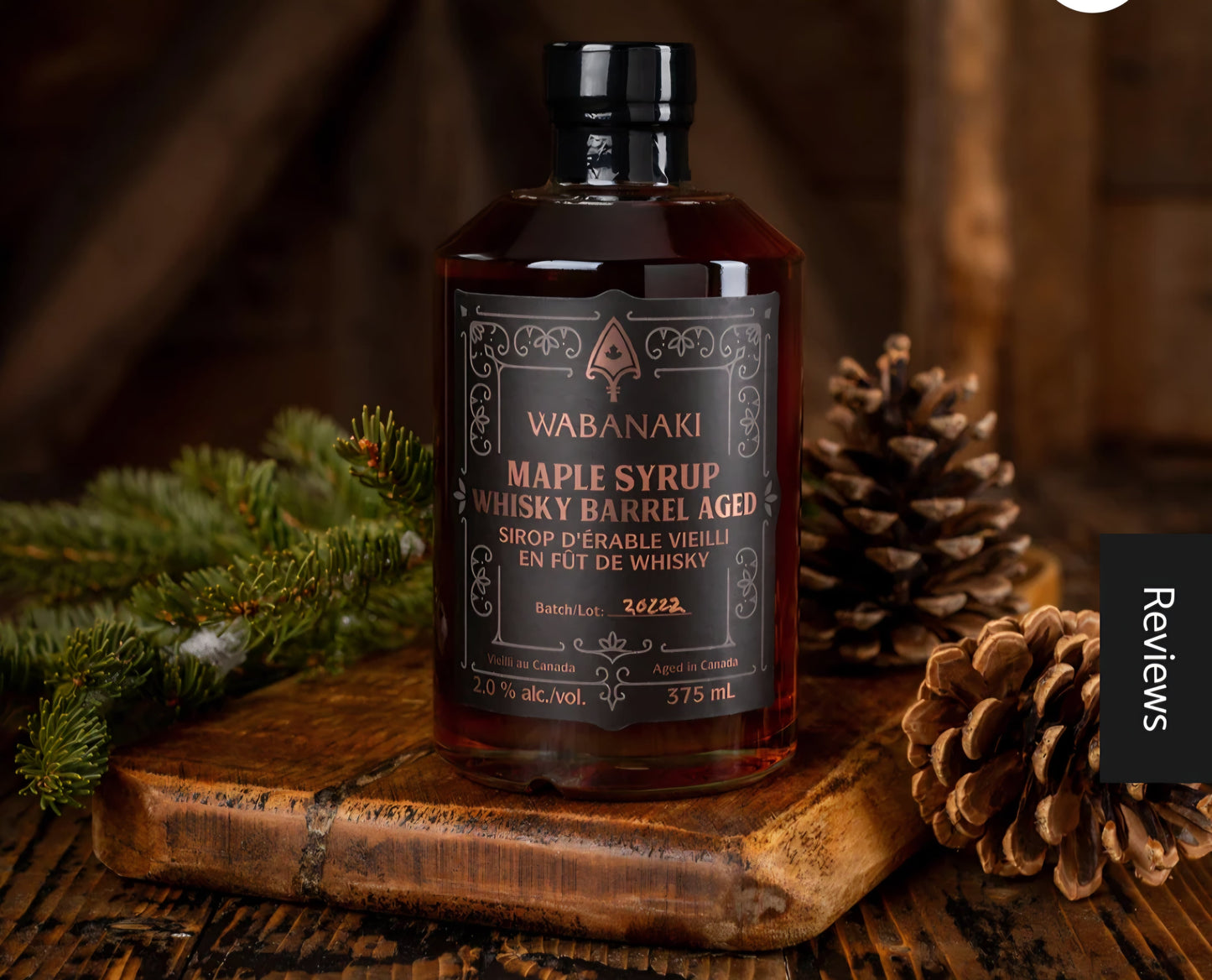 Wabanaki Barrel Aged Whisky Maple Syrup 375ml Wabanaki