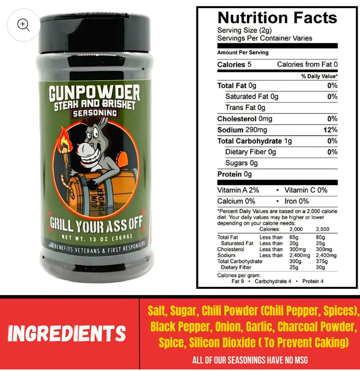 Grill Your A** Off Gunpowder Steak & Brisket Seasoning