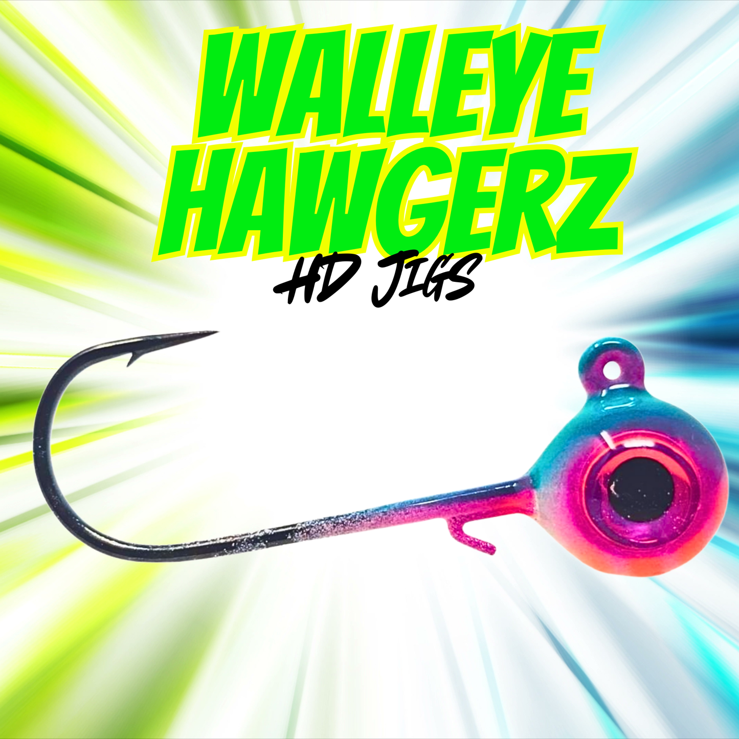 Walleye Hawgerz HD - Poison UV Glow - 3 Pack
