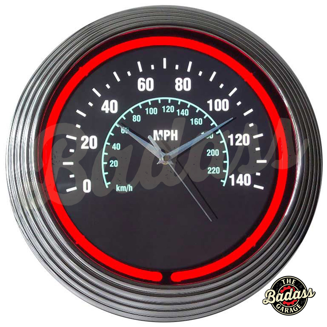 Speedometer Neon Clock Badass Garage