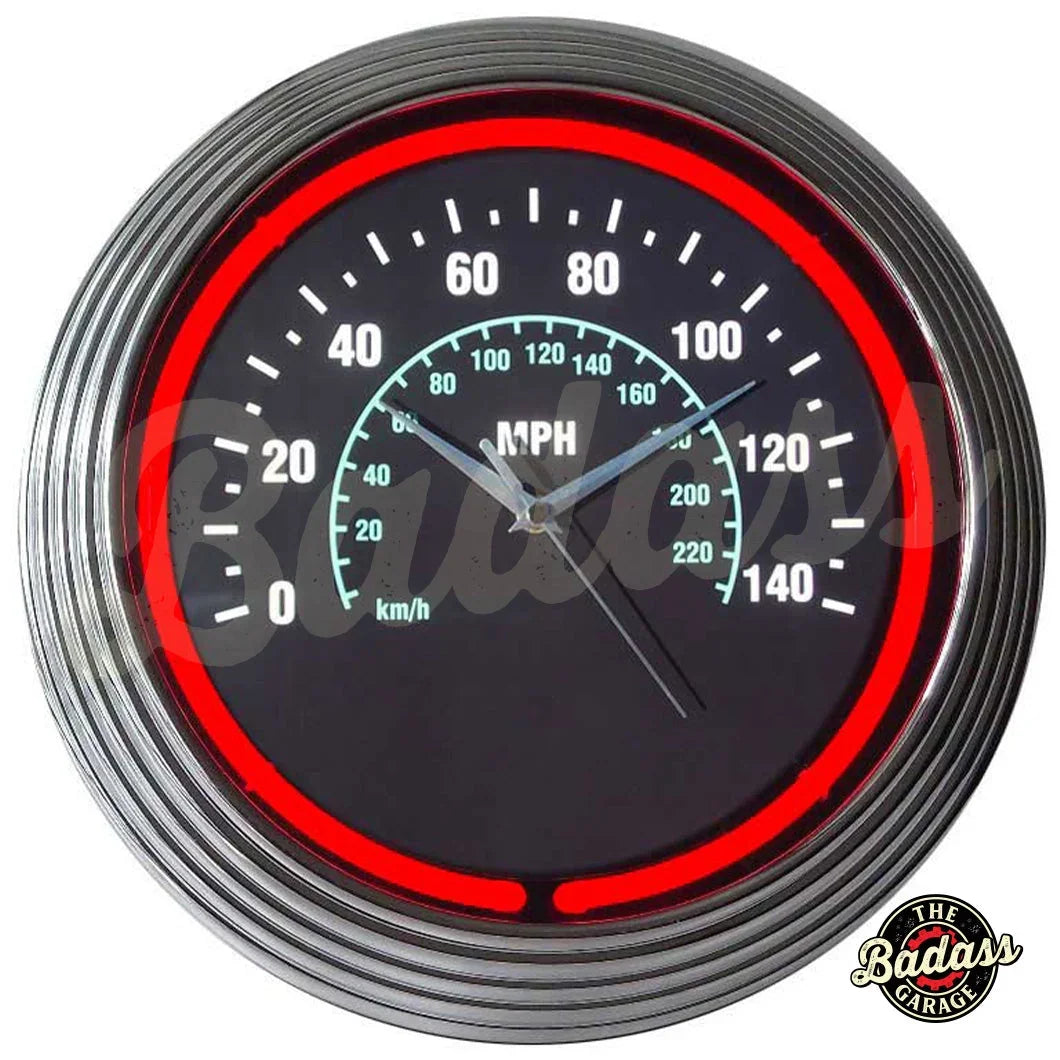 Speedometer Neon Clock Badass Garage