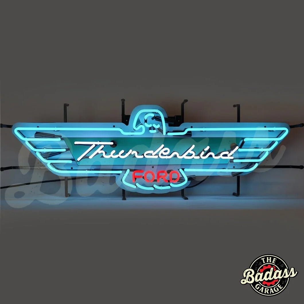 Ford Thunderbird Neon Sign With Backing Badass Garage