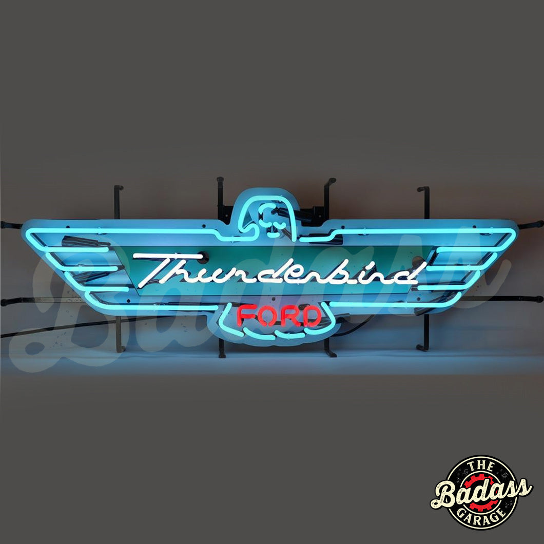 Ford Thunderbird Neon Sign With Backing Badass Garage